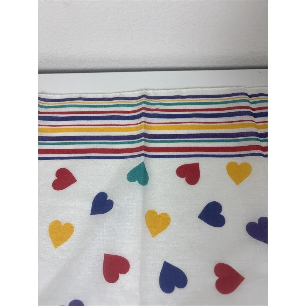 Vintage 80s/90s Hankerchief Hearts/Bright Colors Fast Color RN50811 Made Japan